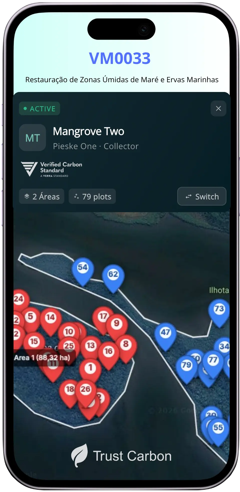 Trust Carbon Field Verification App - Community verifying mangrove plots on the ground